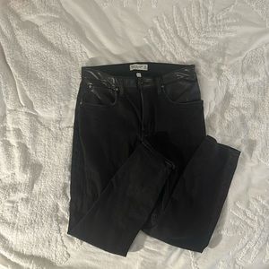 Abercrombie and Fitch super skinny angel high rise jeans with leather detail